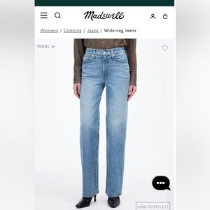 NWT Madewell Perfect Vintage Wide-Leg Jeans